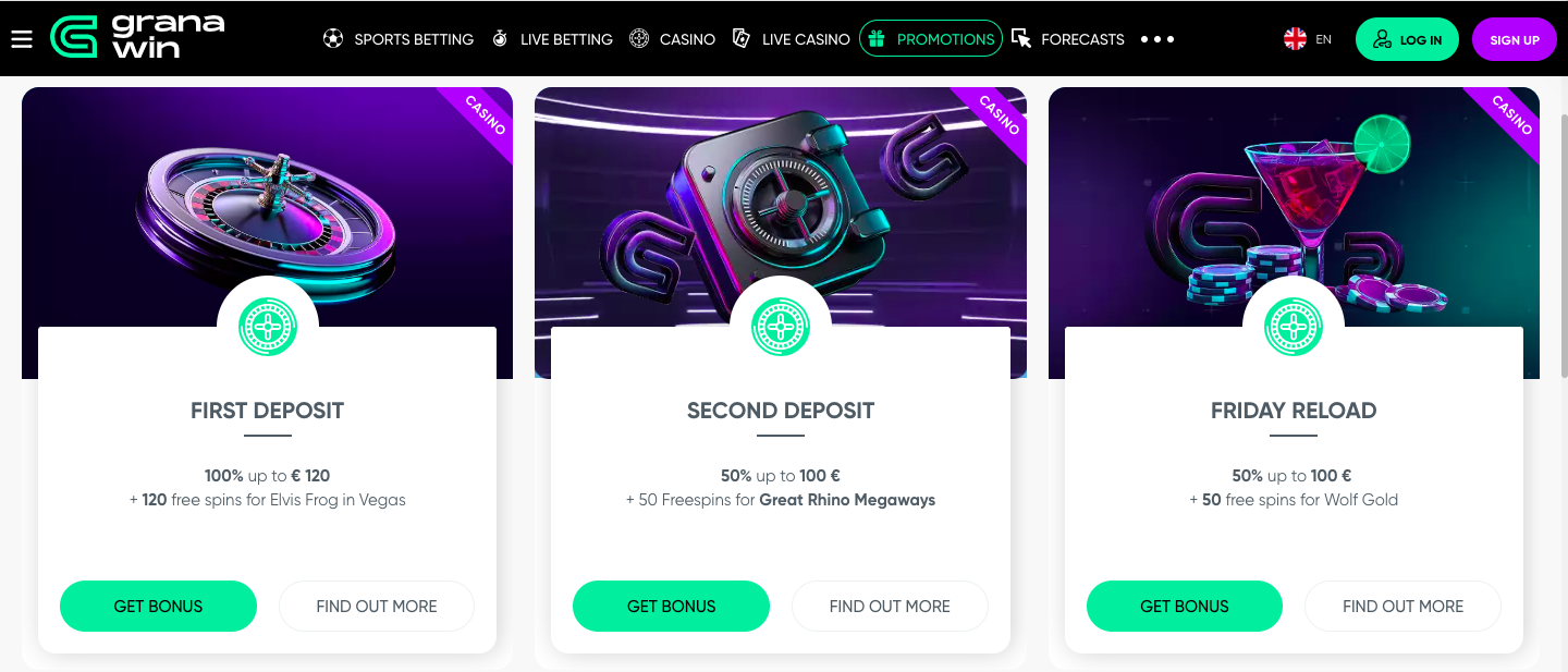 GranaWin Casino Bonuses